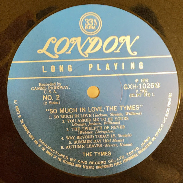 The Tymes - So Much In Love (Vinyl, LP, Album, Reissue, Mono) Very Good Plus (VG+) / Very Good (VG)