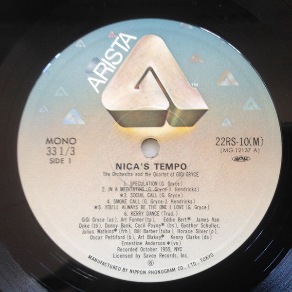 The Gigi Gryce Orchestra - Nica's Tempo (Vinyl, LP, Album, Reissue, Mono) Very Good Plus (VG+) / Very Good Plus (VG+)
