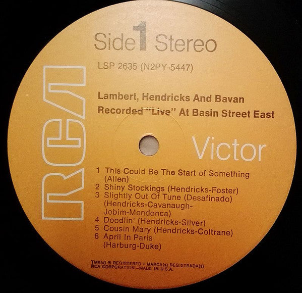 Lambert, Hendricks & Bavan - Recorded Live At Basin Street East (Vinyl, LP, Album) Very Good (VG) / Good (G)