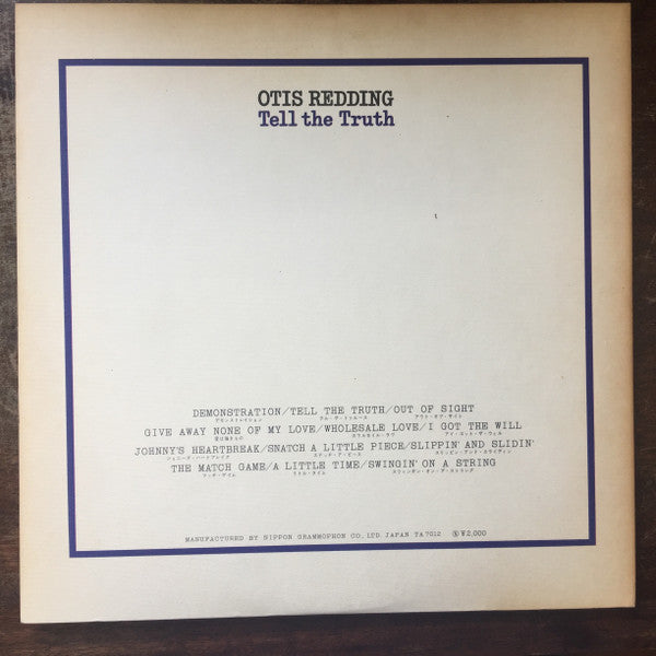 Otis Redding - Tell The Truth (Vinyl, LP, Album) Very Good (VG) / Good Plus (G+)