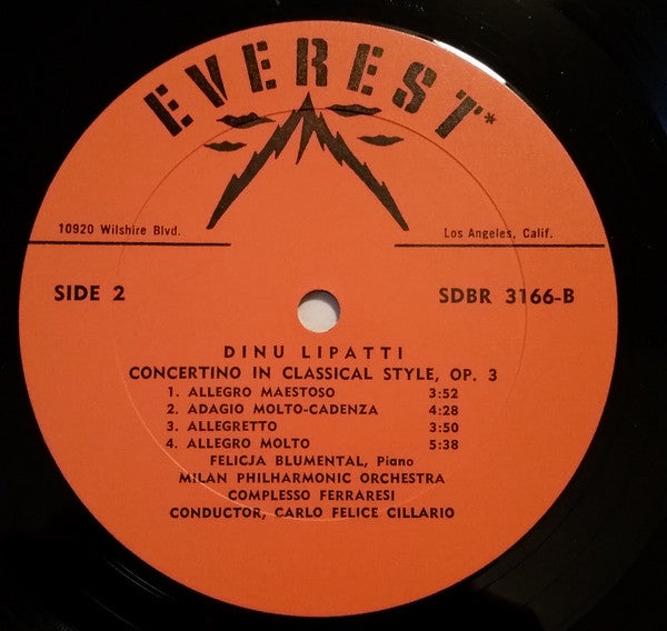 Dinu Lipatti - Concerto In Classical Style / Op. 3. Rumanian Dances For Piano And Orchestra (Vinyl, LP, Stereo) Very Good Plus (VG+) / Very Good Plus (VG+)