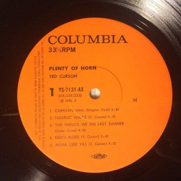 Ted Curson - Plenty Of Horn (Vinyl, LP, Album, Reissue, Mono) Very Good Plus (VG+) / Very Good Plus (VG+)