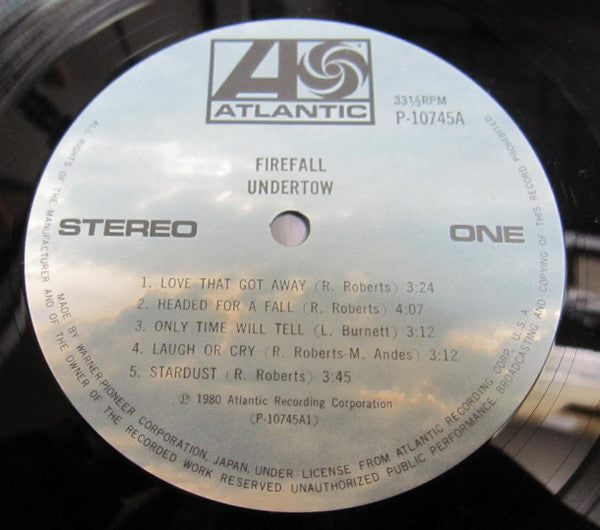 Firefall - Undertow (Vinyl, LP, Album) Very Good Plus (VG+) / Very Good Plus (VG+)