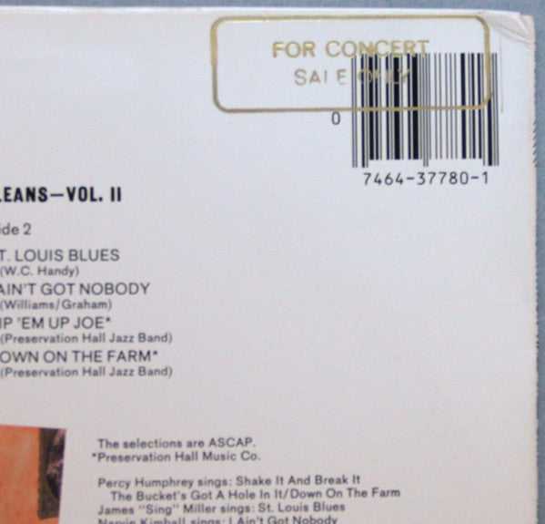 Preservation Hall Jazz Band - New Orleans. Vol. II (Vinyl, LP, Album, Stereo) Very Good (VG) / Very Good Plus (VG+)