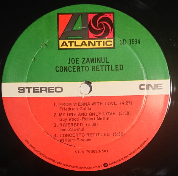Joe Zawinul - Concerto Retitled (Vinyl, LP, Compilation) Very Good (VG) / Very Good (VG)