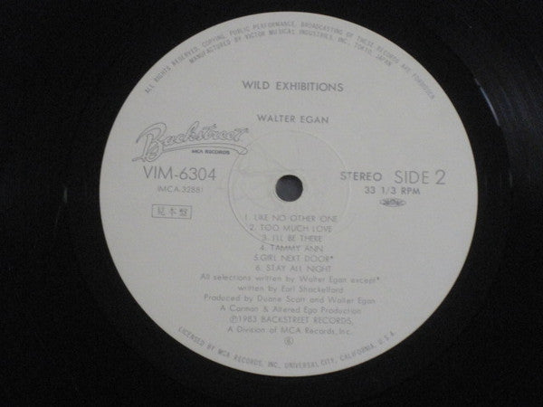 Walter Egan - Wild Exhibitions (Vinyl, LP, Album, Promo) Very Good Plus (VG+) / Very Good (VG)