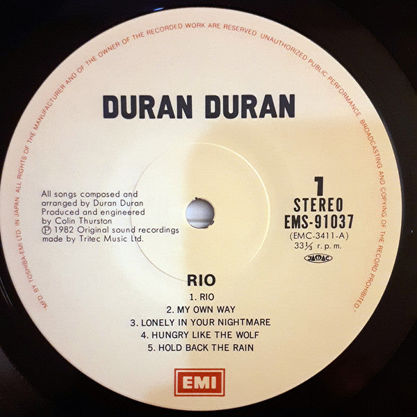 Duran Duran - Rio (Vinyl, LP, Album, Stereo)