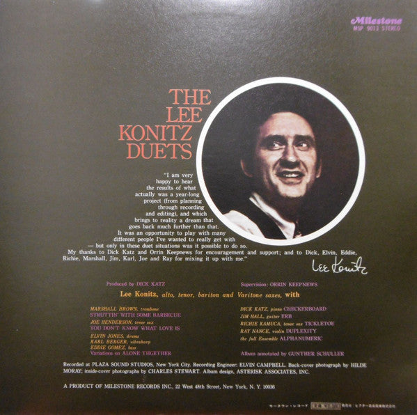 Lee Konitz - Duets (Vinyl, LP, Album)