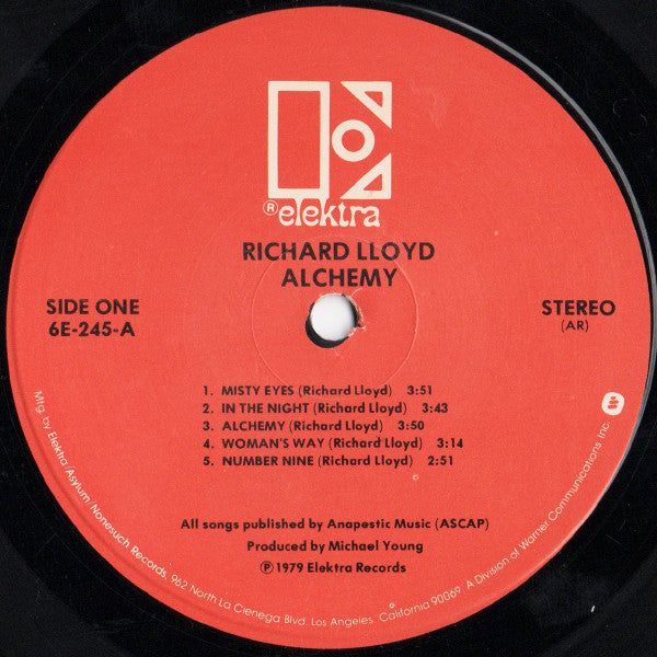 Richard Lloyd - Alchemy (Vinyl, LP, Album) Very Good (VG) / Good Plus (G+)