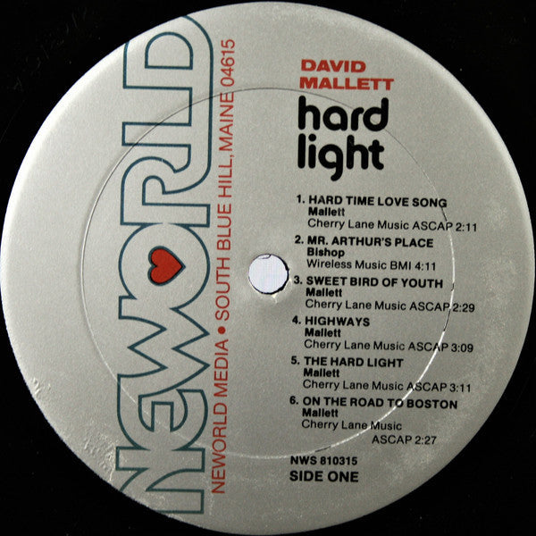 David Mallett - Hard Light (Vinyl, LP, Album) Good Plus (G+) / Very Good (VG)