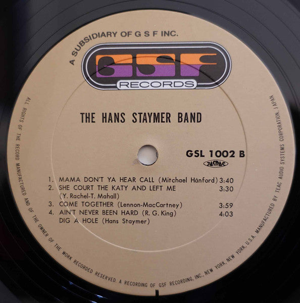 The Hans Staymer Band - The Hans Staymer Band (Vinyl, LP, Album) Mint (M) / Mint (M)