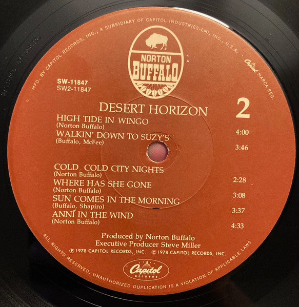 Norton Buffalo - Desert Horizon (Vinyl, LP, Album) Very Good (VG) / Very Good (VG)