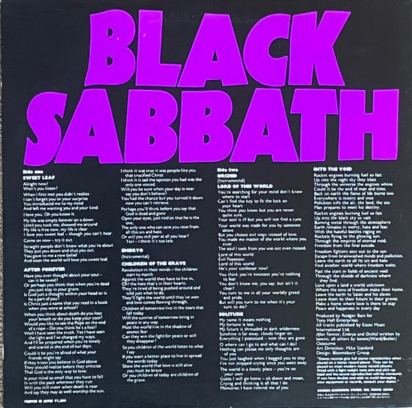 Black Sabbath - Master Of Reality (Vinyl, LP, Album, Promo, Reissue, Stereo) Very Good Plus (VG+) / Very Good (VG)
