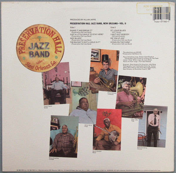 Preservation Hall Jazz Band - New Orleans. Vol. II (Vinyl, LP, Album, Stereo) Very Good (VG) / Very Good Plus (VG+)