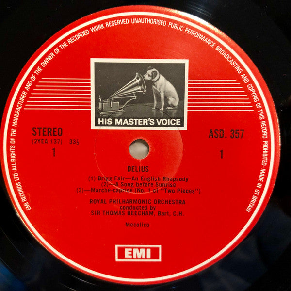 Frederick Delius - Brigg Fair, Etc. (Vinyl, LP, Stereo) Near Mint (NM or M-) / Very Good Plus (VG+)