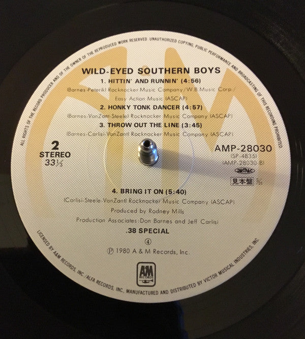 38 Special (2) - Wild-Eyed Southern Boys (Vinyl, LP, Album, Promo, Stereo) Very Good Plus (VG+) / Very Good (VG)