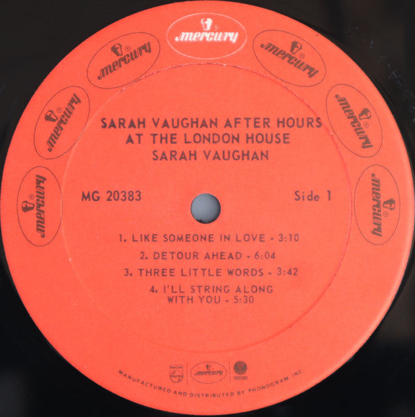 Sarah Vaughan - After Hours At The London House (Vinyl, LP, Album, ...