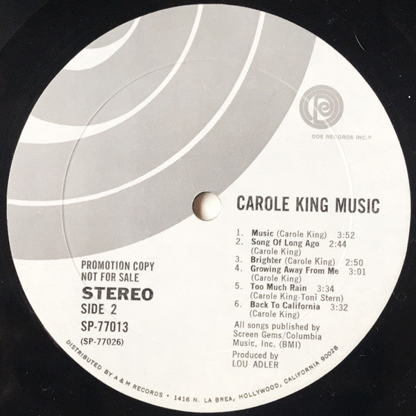 Carole King - Music (Vinyl, LP, Album, Promo) Good Plus (G+) / Good Plus (G+)