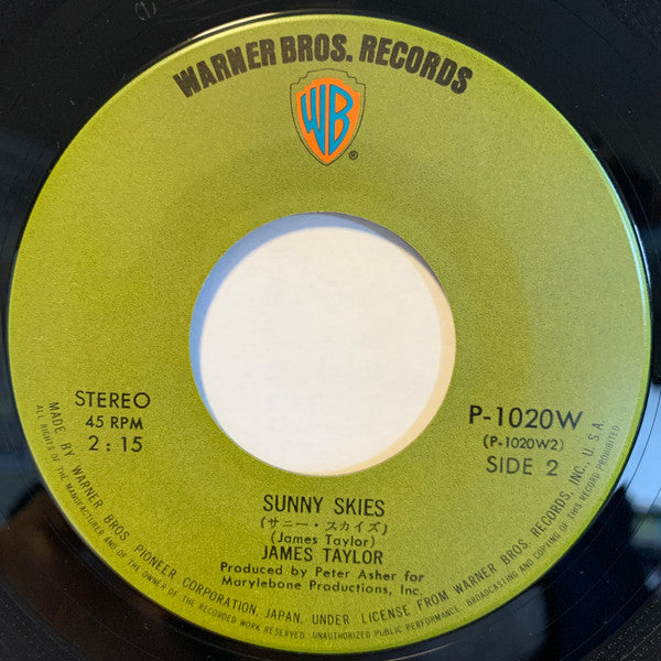 James Taylor (2) - Country Road (Vinyl, 7", 45 RPM, Single, Stereo) Very Good (VG) / Good Plus (G+)