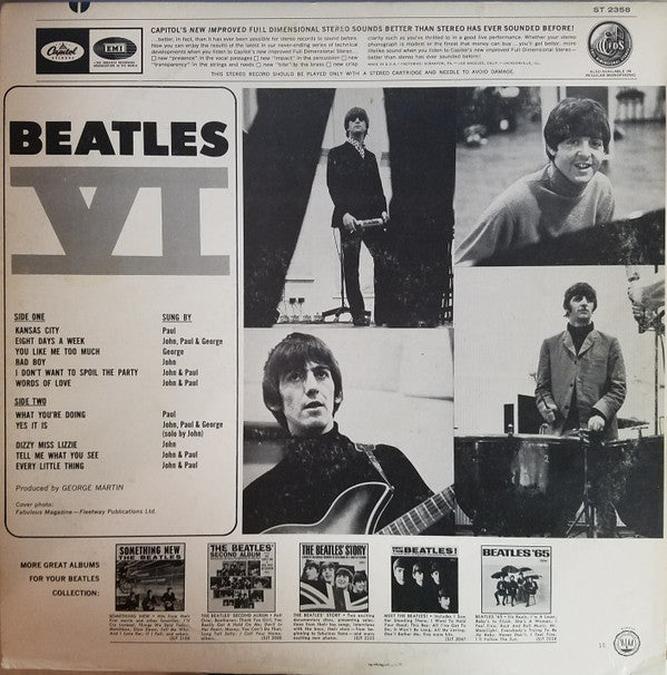 The Beatles - Beatles VI (Vinyl, LP, Album, Reissue, Stereo) Near Mint (NM or M-) / Very Good Plus (VG+)