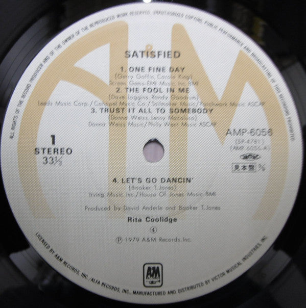 Rita Coolidge - Satisfied (LP, Album, Promo) - Very Good (VG) / Good Plus (G+)
