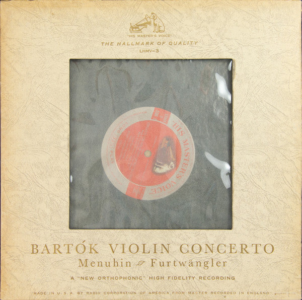 Yehudi Menuhin - Bartók Violin Concerto (Vinyl, LP, Album) Very Good Plus (VG+) / Good (G)