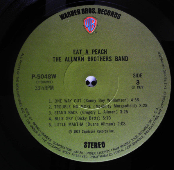 The Allman Brothers Band - Eat A Peach (2xVinyl, LP, Album) Very Good (VG) / Very Good (VG)