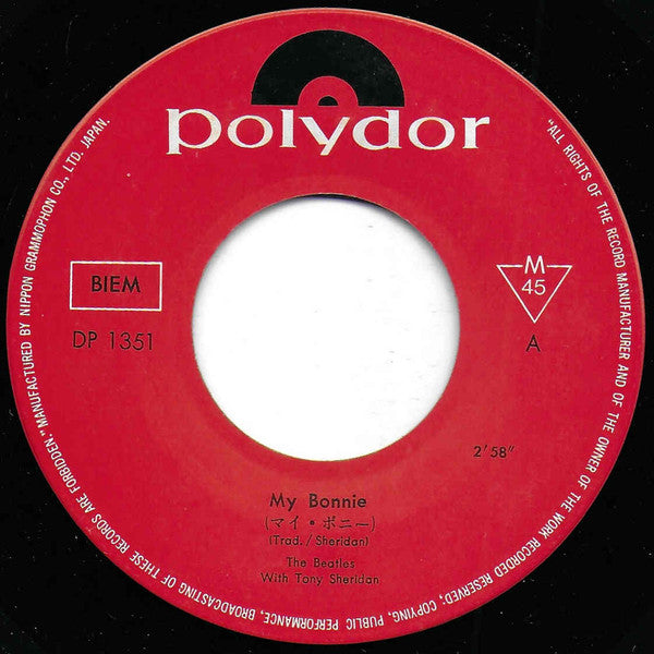 The Beatles - My Bonnie / The Saints (Vinyl, 7", 45 RPM, Single, Misprint, Reissue, Mono) Good Plus (G+) / Poor (P)