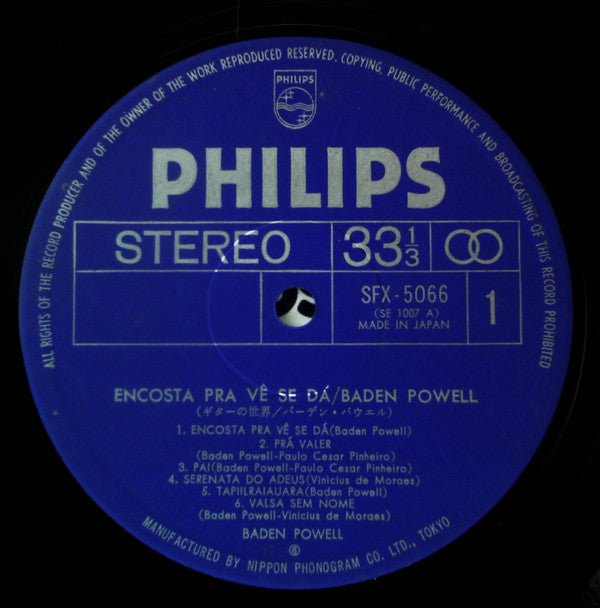 Baden Powell - Encosta Pra Vé Se Dá (Vinyl, LP, Album, Reissue) Very Good Plus (VG+) / Very Good Plus (VG+)