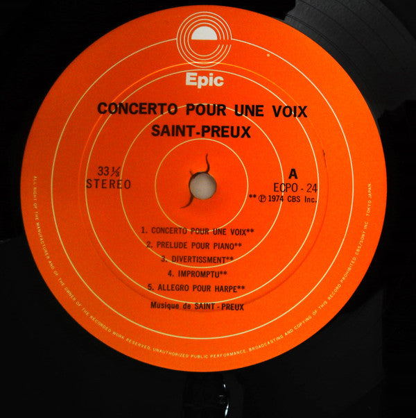 Saint-Preux - Concerto Pour Une Voix (Vinyl, LP, Compilation) Near Mint (NM or M-) / Very Good Plus (VG+)