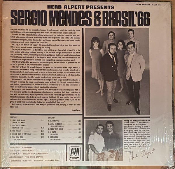 Sérgio Mendes & Brasil '66 - Herb Alpert Presents Sergio Mendes & Brasil '66 (Vinyl, LP, Album, Stereo) Very Good (VG) / Very Good (VG)