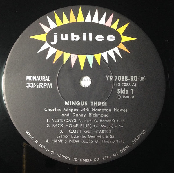 Charles Mingus - Mingus Three (Vinyl, LP, Album, Reissue, Mono) Very Good (VG) / Very Good (VG)