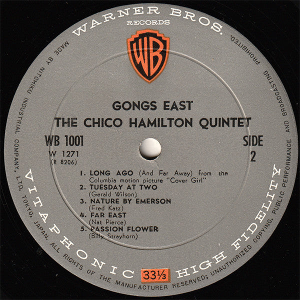 The Chico Hamilton Quintet - Gongs East! (Vinyl, LP, Album, Mono) Very Good (VG) / Good Plus (G+)