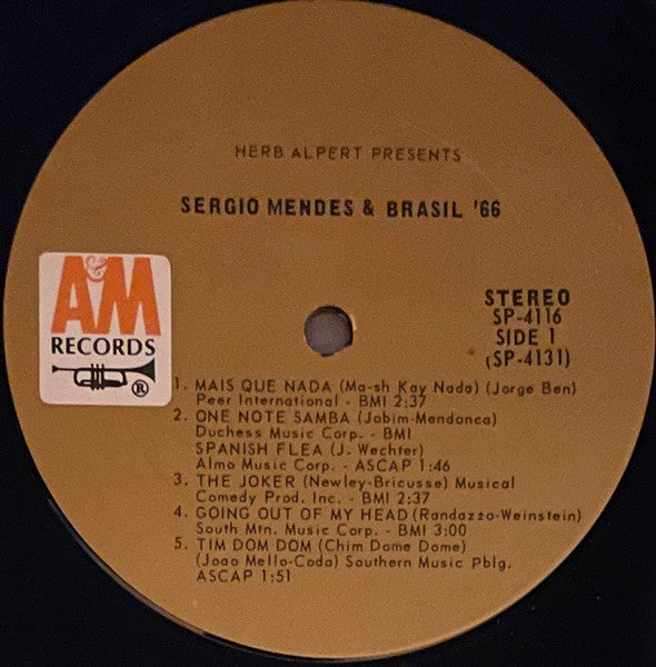 Sérgio Mendes & Brasil '66 - Herb Alpert Presents Sergio Mendes & Brasil '66 (Vinyl, LP, Album, Stereo) Very Good (VG) / Very Good (VG)