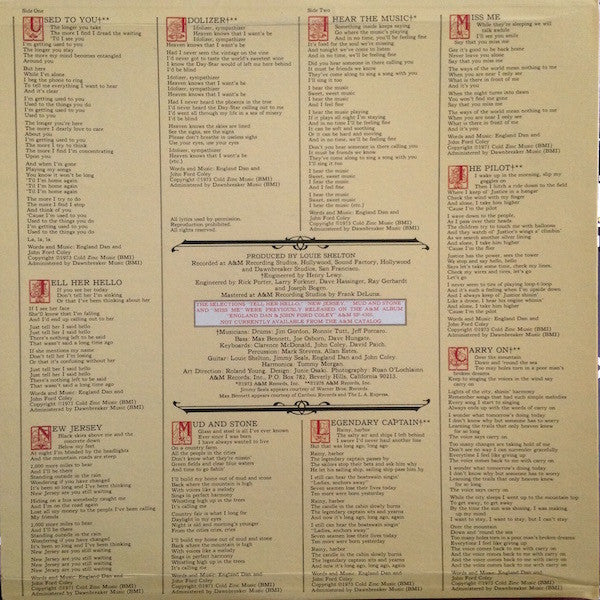 England Dan & John Ford Coley - I Hear The Music (Vinyl, LP, Album) Very Good Plus (VG+) / Very Good Plus (VG+)