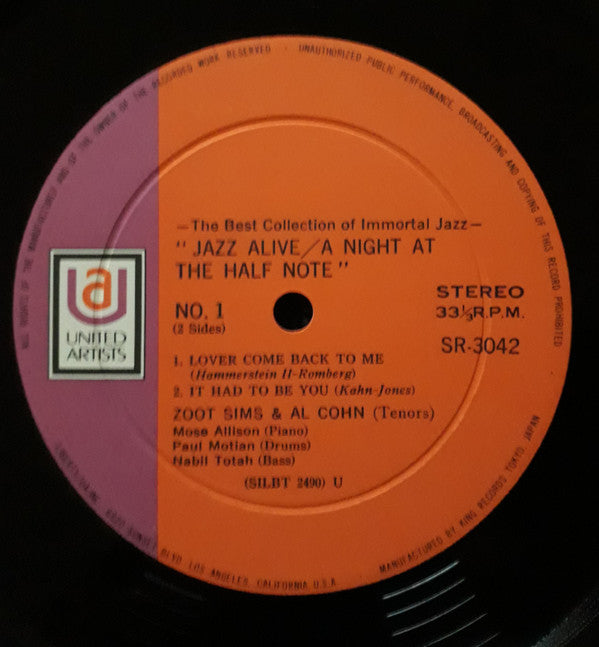 Zoot Sims - Jazz Alive! A Night At The Half Note (Vinyl, LP, Album,...