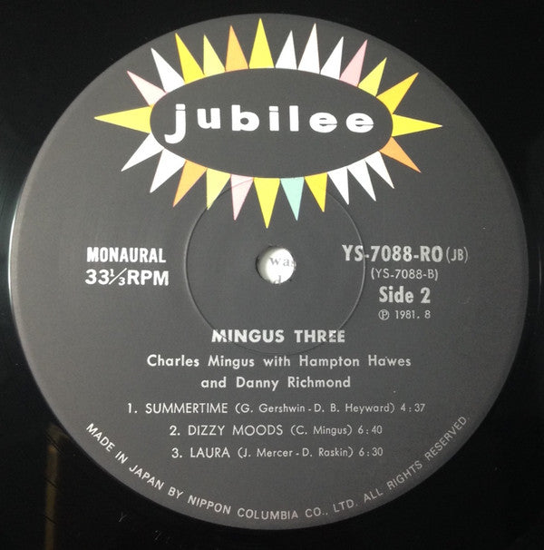 Charles Mingus - Mingus Three (Vinyl, LP, Album, Reissue, Mono) Very Good (VG) / Very Good (VG)
