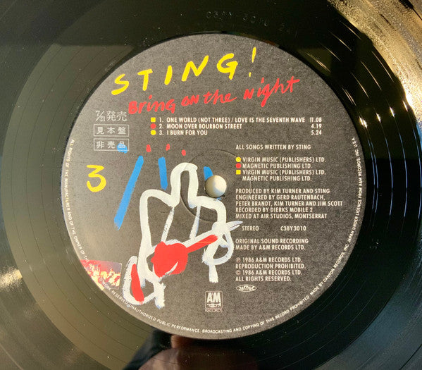 Sting - Bring On The Night (2xVinyl, LP, Album, Promo, Stereo) Very Good Plus (VG+) / Very Good Plus (VG+)