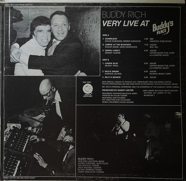 Buddy Rich - Very Live At Buddy's Place (Vinyl, LP, Album) Very Good (VG) / Good (G)