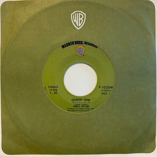 James Taylor (2) - Country Road (Vinyl, 7", 45 RPM, Single, Stereo) Very Good (VG) / Good Plus (G+)