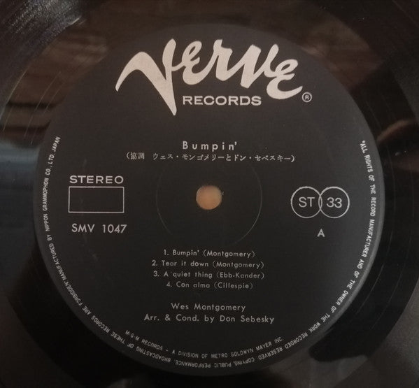Wes Montgomery - Bumpin' (Vinyl, LP, Album) Very Good Plus (VG+) / Very Good Plus (VG+)