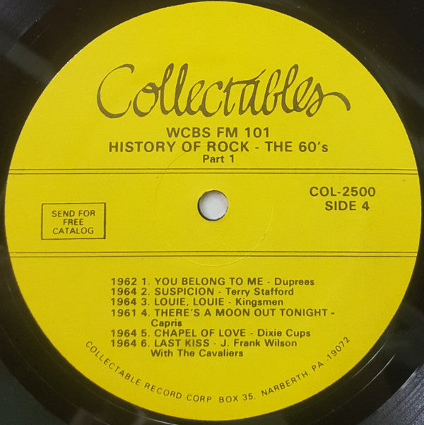 Various - WCBS FM101 History Of Rock - The 60's (2xVinyl, LP, Compilation) Very Good Plus (VG+) / Very Good Plus (VG+)