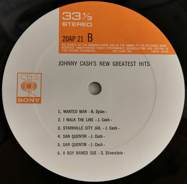 Johnny Cash - Johnny Cash's New Greatest Hits (Vinyl, LP, Compilation) Very Good (VG) / Very Good Plus (VG+)