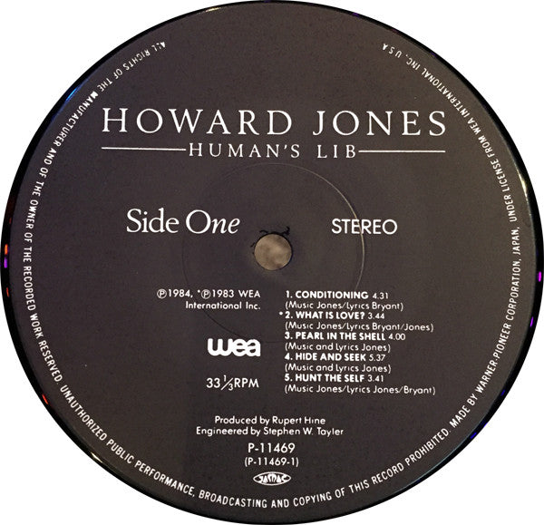 Howard Jones - Human's Lib (Vinyl, LP, Album) Very Good Plus (VG+) / Very Good (VG)