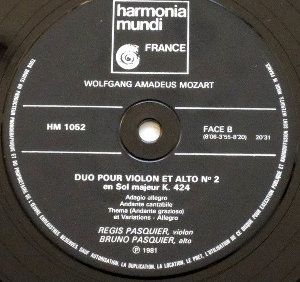 Wolfgang Amadeus Mozart - Duos Pour Violon Et Alto (Vinyl, LP, Stereo) Very Good Plus (VG+) / Very Good Plus (VG+)