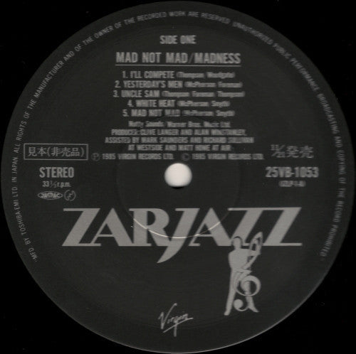 Madness - Mad Not Mad (Vinyl, LP, Album, Promo) Near Mint (NM or M-) / Good Plus (G+)