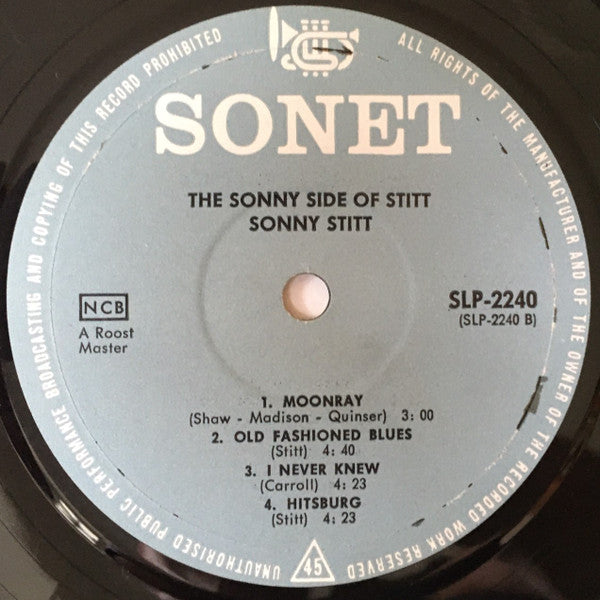 Sonny Stitt - The Sonny Side Of Stitt (Vinyl, LP, Album, Mono) Good Plus (G+) / Good Plus (G+)