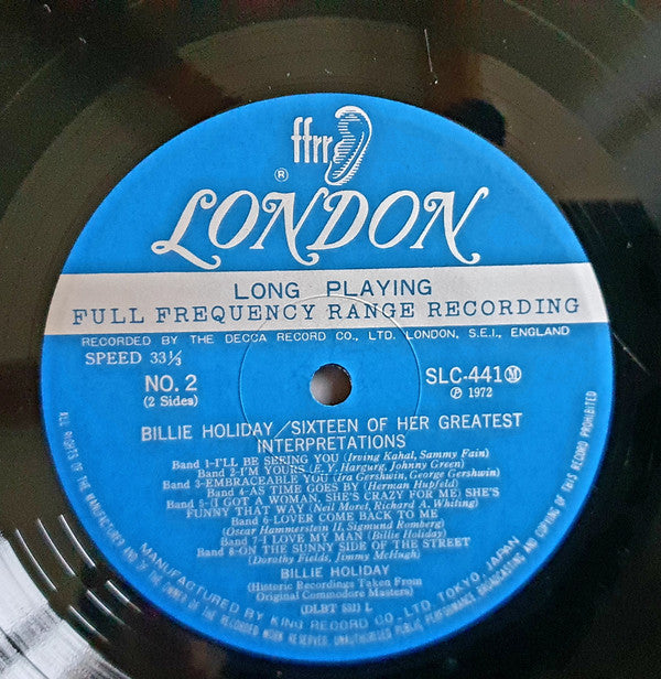 Billie Holiday - Sixteen Of Her Greatest Interpretations (Vinyl, LP, Compilation, Reissue) Very Good Plus (VG+) / Very Good (VG)