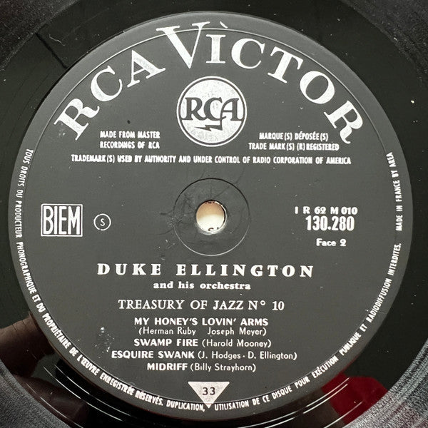 Duke Ellington And His Orchestra - Treasury of jazz n°10 (Vinyl, LP, 10", Compilation, Mono) Very Good (VG) / Good Plus (G+)