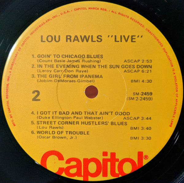 Lou Rawls - Live! (Vinyl, LP, Album, Reissue) Good Plus (G+) / Good Plus (G+)
